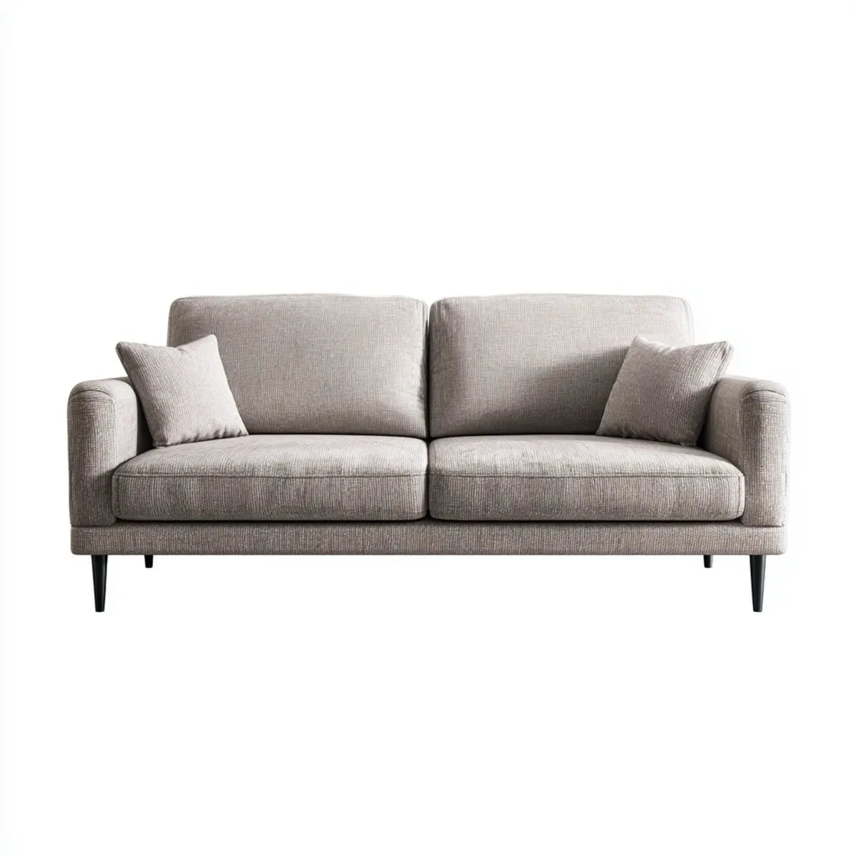 Canapé 2 places gris taupe 180 x 85 x 82 cm en polyester rectangulaire