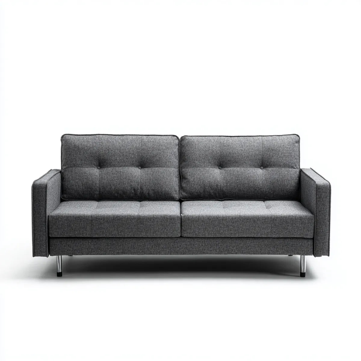 Canapé 2 places gris foncé en polyester forme droite 152 x 78 x 83 cm