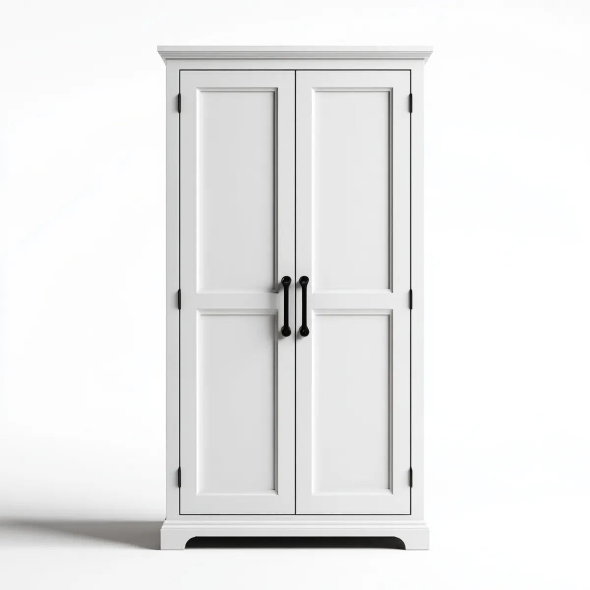 Armoire de rangement 2 portes blanche en MDF 100 x 55 x 200 cm rectangulaire