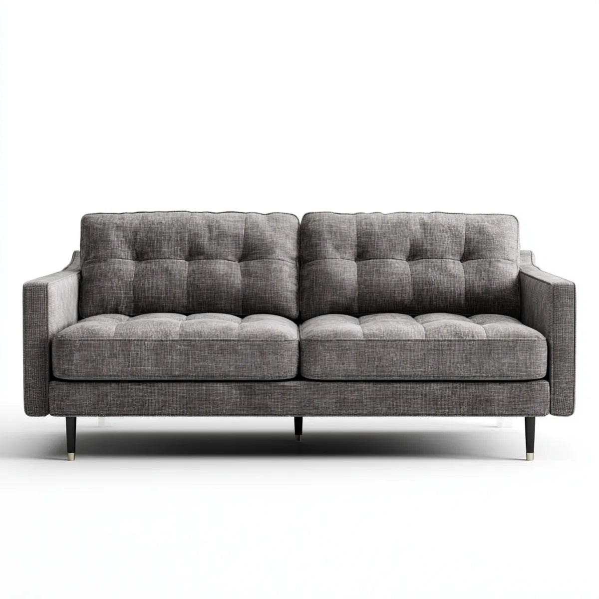 Canapé droit 3 places gris foncé en polyester 190 x 85 x 88 cm rectangulaire