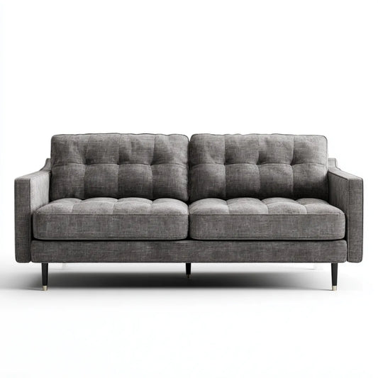 Canapé droit 3 places gris foncé en polyester 190 x 85 x 88 cm rectangulaire