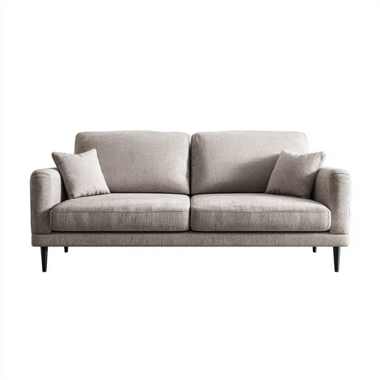 Canapé 2 places gris taupe 180 x 85 x 82 cm en polyester rectangulaire