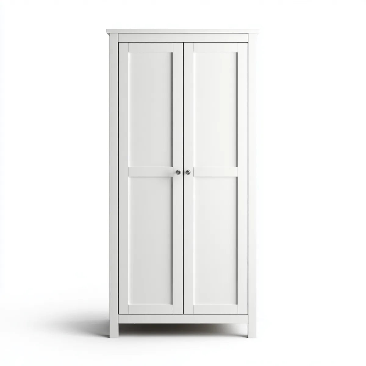Armoire de chambre à 2 portes blanche rectangulaire en MDF 80 x 50 x 180 cm